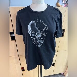 Men’s Black “Just Cavalli” White Skull Design 100% Cotton T-Shirt Large READ